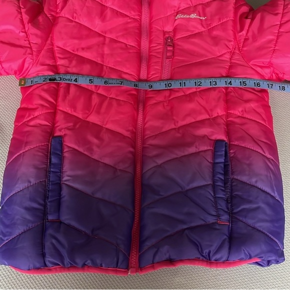 Eddie Bauer Girl's Reversible Pink and Purple Ombre Puffer Jacket Medium 10-12 - Picture 8 of 11
